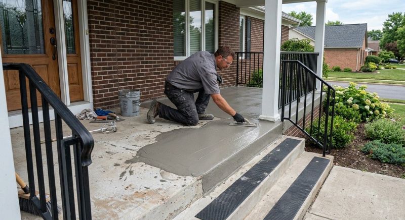 Concrete Porch Resurfacing in Des Moines, IA